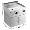 Płyta grillowa – elektryczna – gładka – 8,1 kW – z podstawą z 2 drzwiami – seria MARIO