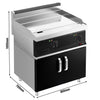 Płyta grillowa elektryczna - chromowana - 8,0kW - Gładka - Powierzchnia: 795x535mm - na podstawie z szafką - z szafką z 2 drzwiami