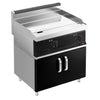 Płyta grillowa elektryczna - chromowana - 8,0kW - Gładka - Powierzchnia: 795x535mm - na podstawie z szafką - z szafką z 2 drzwiami
