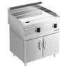 Płyta grillowa elektryczna - chromowana - 8kW - Gładka - na podstawie z szafką - z szafką z 2 drzwiami - Powierzchnia: 795x535mm