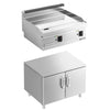 Commercial Electric Griddle - with Hard Chrome Plate - 8.0kW - Smooth Plate - Cooking area: 795x535mm - with Cabinet Base - 2 Doors