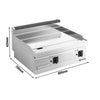 Płyta grillowa elektryczna - chromowana - 8kW - Gładka - Powierzchnia: 795x535mm - nastawna