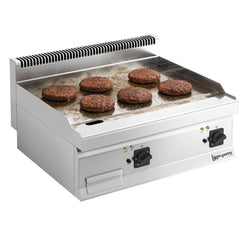 Płyta grillowa elektryczna - chromowana - 8kW - Gładka - Powierzchnia: 795x535mm - nastawna