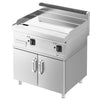 Płyta grillowa elektryczna - chromowana - 9kW - Gładka - Powierzchnia: 595x500mm - na podstawie z szafką - z szafką z 2 drzwiami