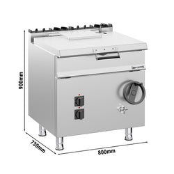 Elektro Kippbratpfanne - 60 Liter - 9 kW - mit Handrad und Wasseranschluss
