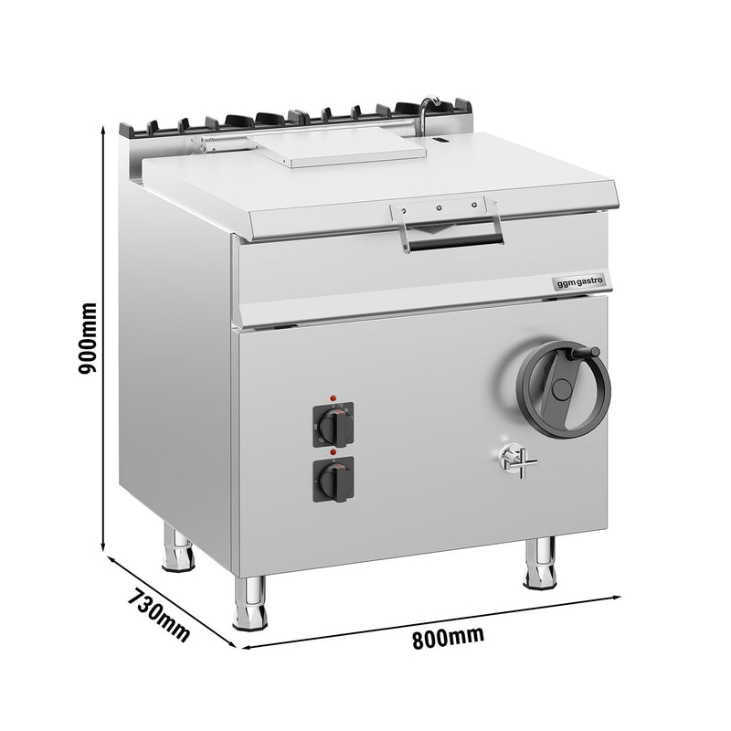 Elektro Kippbratpfanne - 60 Liter - 9 kW - mit Handrad und Wasseranschluss