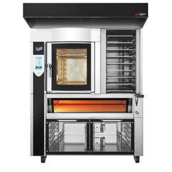 Commercial Bakery-Electric Combi Oven - Touchscreen Controls - 6x 600x400mm (EN 60x40) - with Prover Cabinet - incl. Rack for Proofing Cabinet - 12x EN 60x40