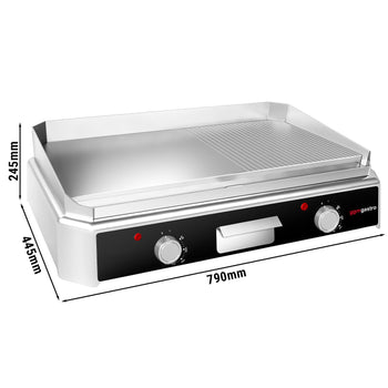 Elektryczna płyta do grillowania - 2,5 kW - Gładka i Ryflowana - Prime Gastro