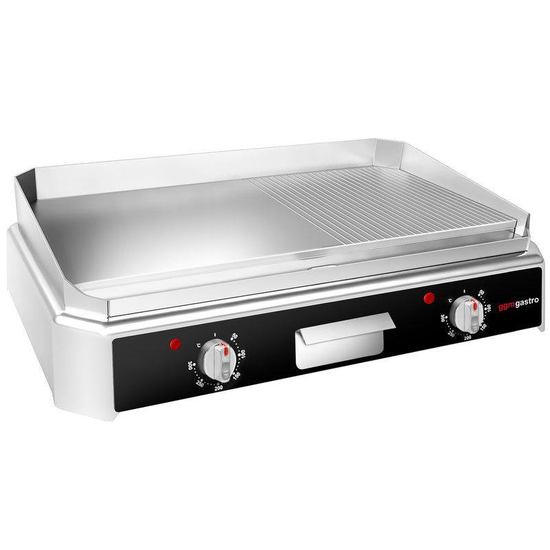 Płyta grillowa elektryczna - 5kW - Gładko - ryflowana - Powierzchnia: 790x445mm - nastawna