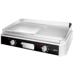 Płyta grillowa elektryczna - 5kW - Gładko - ryflowana - Powierzchnia: 790x445mm - nastawna