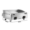Płyta grillowa elektryczna - z powłoką z twardego chromu - 4 kW – gładka –powierzchnia smażenia: 555 x 400 mm