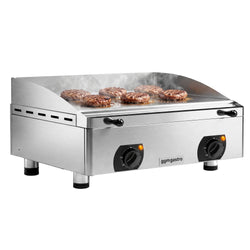 Płyta grillowa elektryczna - z powłoką z twardego chromu - 4 kW – gładka –powierzchnia smażenia: 555 x 400 mm