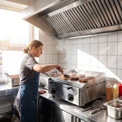 Płyta grillowa elektryczna - z powłoką z twardego chromu - 4 kW – gładka –powierzchnia smażenia: 555 x 400 mm