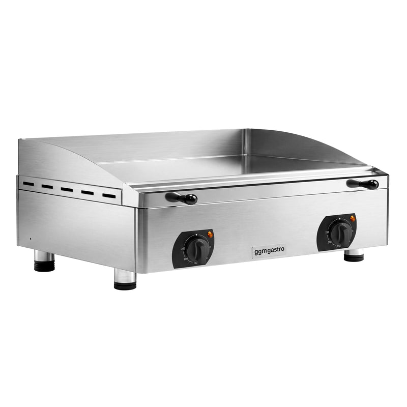 Płyta grillowa elektryczna - z powłoką z twardego chromu - 6 kW – gładka – powierzchnia smażenia: 755 x 400 mm