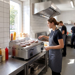 Płyta grillowa elektryczna - z powłoką z twardego chromu - 6 kW – gładka – powierzchnia smażenia: 755 x 400 mm