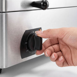 Płyta grillowa elektryczna - z powłoką z twardego chromu - 6 kW – gładka – powierzchnia smażenia: 755 x 400 mm