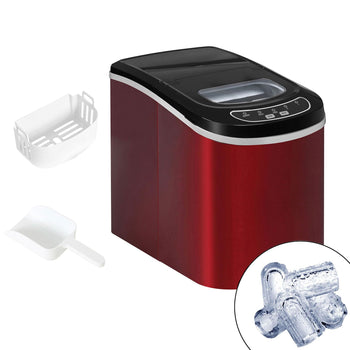 Kostkarka do lodu - Wydrążony cylinder - 12 kg/24 godz - Czerwony - Prime Gastro