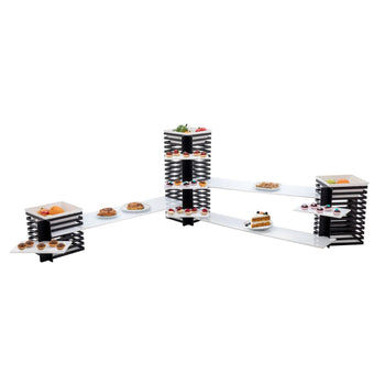 Etażerka/stojak bufetowy wykonany z pleksi - czarny/biały - Prime Gastro