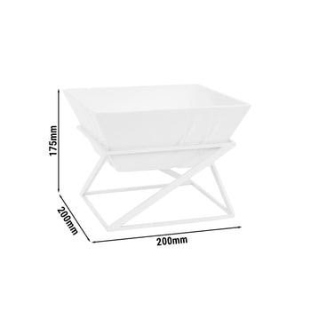 Etażerka/ Stojak bufetowy - biały - włącznie z 1 miską z melaminy - kwadratowy - Prime Gastro