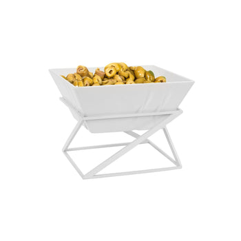 Etażerka/ Stojak bufetowy - biały - włącznie z 1 miską z melaminy - kwadratowy - Prime Gastro