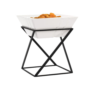 Etażerka / Stojak bufetowy - czarny - włącznie z 1 miską z melaminy - kwadratowy - Prime Gastro