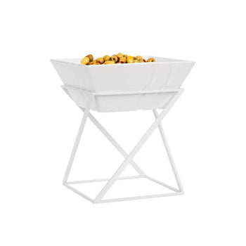 Etażerka / Stojak bufetowy - biały - włącznie z 1 miską z melaminy - kwadratowy - Prime Gastro