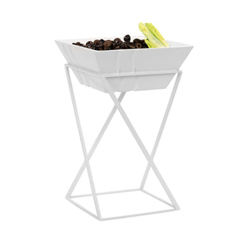 Etażerka/ Stojak bufetowy - biały - włącznie z 1 miską z melaminy - kwadratowy - Prime Gastro