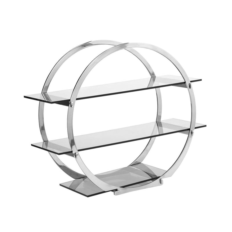 Stojak bufetowy - 3 - poziomowy - stal nierdzewna i plexi - Ø 490mm - Wys.: 490mm - Okrągły - Chrom