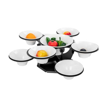 Etażerka / stojak bufetowy - obrotowy - czarny - włącznie z 9 miskami z melaminy - okrągły - Prime Gastro
