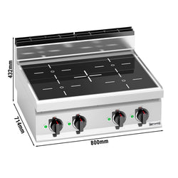 Kuchenka indukcyjna - 14 kW - 4 płyty grzewcze