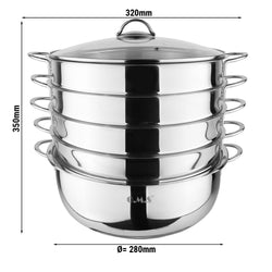 6 - częściowy parowar ze stali nierdzewnej - Ø 280 mm - 5,8 litra