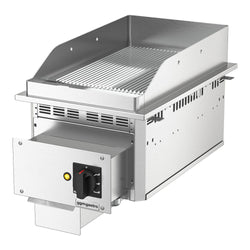 Elektryczna płyta grillowa do zabudowy – 4,5 kW – ryflowana - powierzchnia smażenia: 344x484 mm