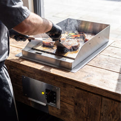 Elektryczna płyta grillowa do zabudowy – 4,5 kW – gładka - powierzchnia smażenia: 344 x 484 mm