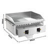 Commercial Electric Drop-in Griddle – 9 kW – Smooth & Ribbed - Cooking Area: 800 x 765 mm