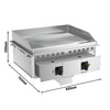 Commercial Electric Drop-in Griddle – 9 kW – Ribbed - Cooking Area: 693x484 mm