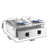 Commercial Electric Drop-in Twin Tank Fryer - 13+13 L - 24kW - with drain tap