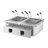 Commercial Electric Drop-in Pasta Cooker – 13+13 L – 15 kW - with drain tap - incl. 6 Baskets