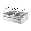 Commercial Electric Drop-in Pasta Cooker – 13+13 L – 15 kW - with drain tap - incl. 6 Baskets