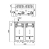 Frytkownica – elektryczna – podwójna – 10+10 L – 18 kW – z podstawą