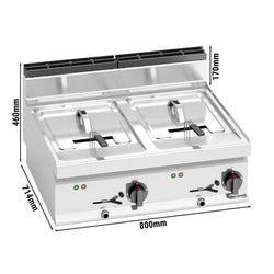 Podwójna frytownica elektryczna - 10+10 litrów - 18 kW