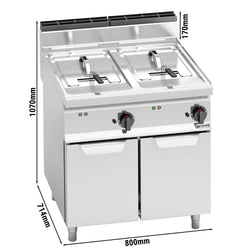 Podwójna frytownica elektryczna - 10+10 litrów - 18 kW