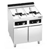 Commercial Countertop Electric Twin Tank Fryer - 22+22 litres - 44kW - Electronic control - with drain tap