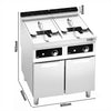 Commercial Countertop Electric Twin Tank Fryer - 22+22 litres - 44kW - Electronic control - with drain tap