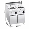 Commercial Countertop Electric Twin Tank Fryer - 22+22 litres - 44kW - Manual - with drain tap