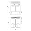 Commercial Countertop Electric Twin Tank Fryer - 22+22 litres - 44kW - Manual - with drain tap