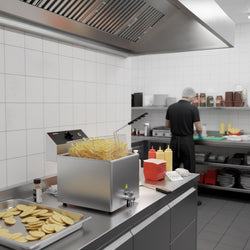 Frytownica elektryczna jednokomorowa nastolna - 12L - 3,25kW - z kranem spustowym