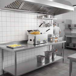 Podwójna frytownica elektryczna - 8+8 litrów - 6,5 kW - z kranem spustowym