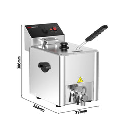 Frytownica elektryczna - 8 litrów - 3,25 kW - z kranem spustowym