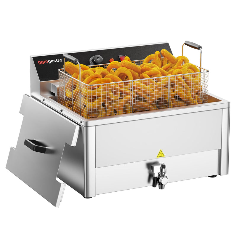 Elektryczna frytownica do ryb - 20,4 litra - 5 kW - z kranem spustowym