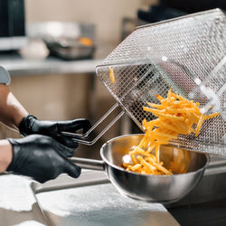 Frytownica elektryczna dwukomorowa nastolna - 10+10L - 18kW - z kranem spustowym - Czarny